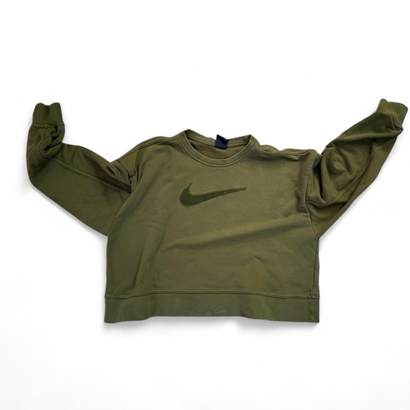 Women’s Nike Swoosh Crewneck Sweatshirt in Olive Green size Medium - Picture 4 of 6